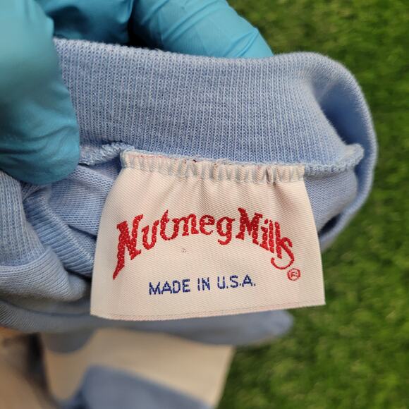 Vintage 80s Nutmeg Mills UNC Short Sleeve Blouson Shirt Womens L USA - Picture 5 of 7
